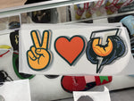 Peace/heart/thunder - t-shirt print (large)  image 0