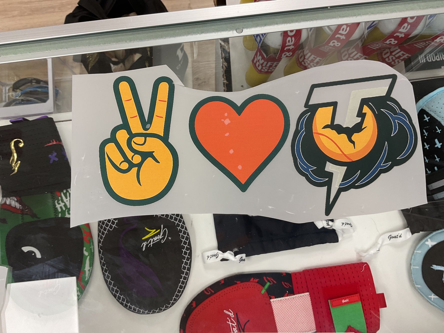 Peace/heart/thunder - t-shirt print (medium) image 0