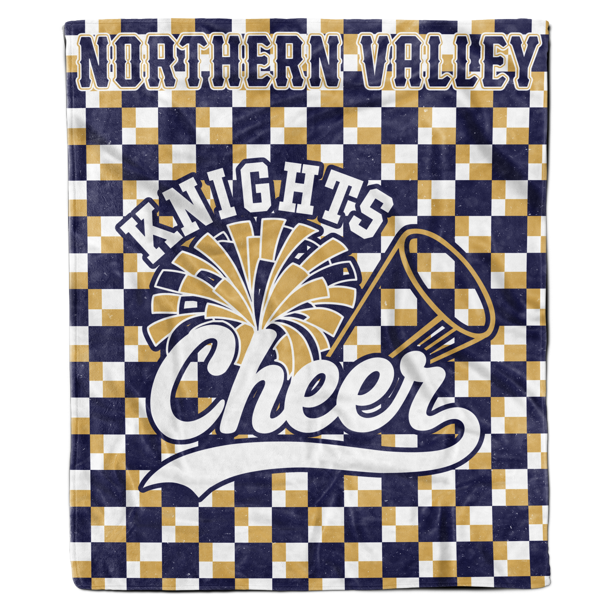 Knights Cheer Custom Team Throw Blanket (Navy)