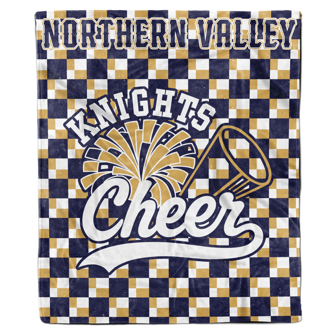 Knights Cheer Custom Team Throw Blanket (Navy)
