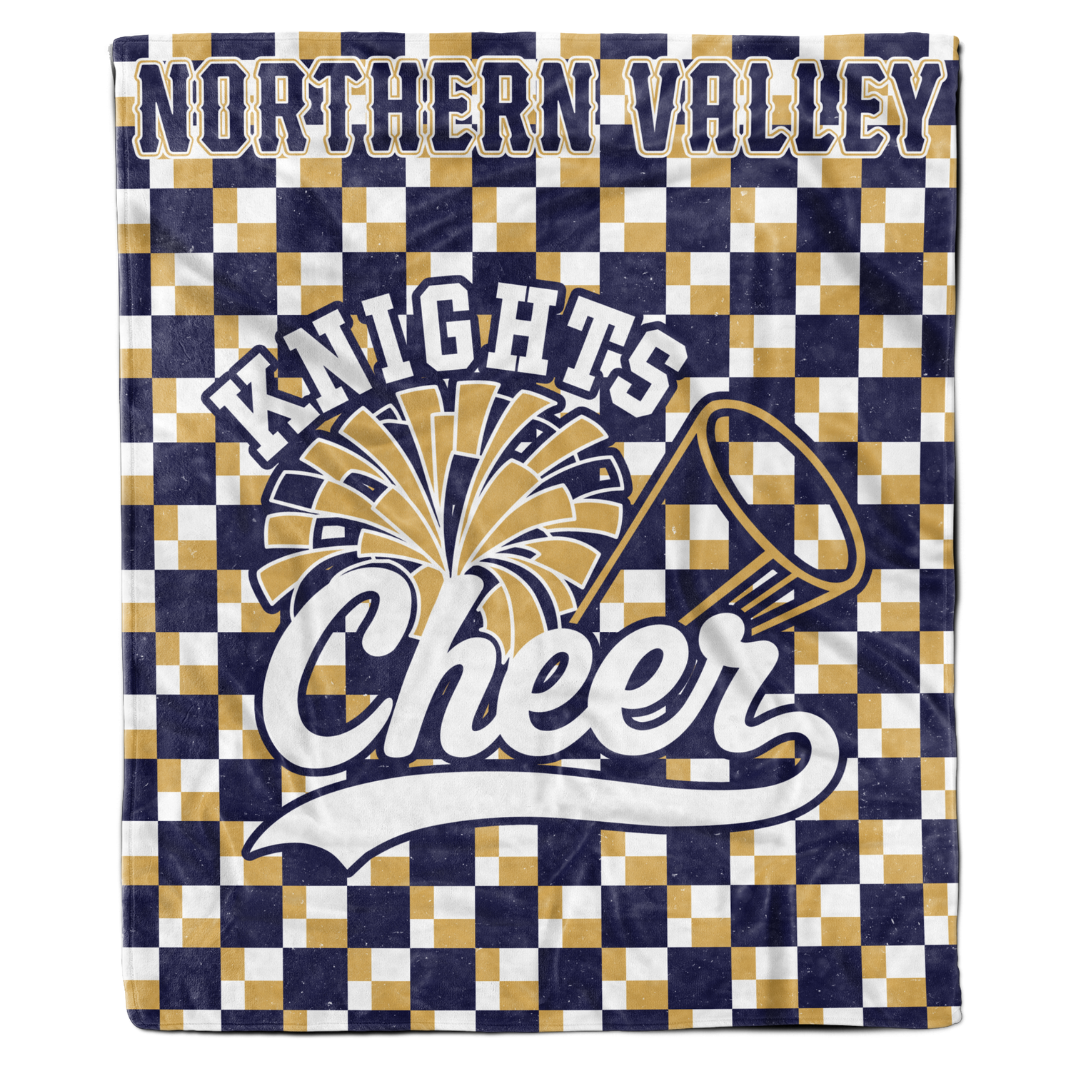 Knights Cheer Custom Team Throw Blanket (Plaid)