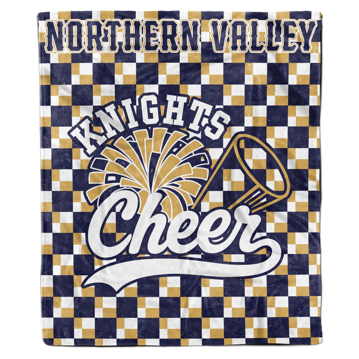 Knights Cheer Custom Team Throw Blanket (Plaid)